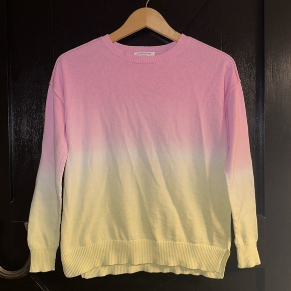 beachlunchlounge Boho Ombré Tie-dye Lightweight Knit Cotton Crew Neck Sweater XS - Picture 2 of 11
